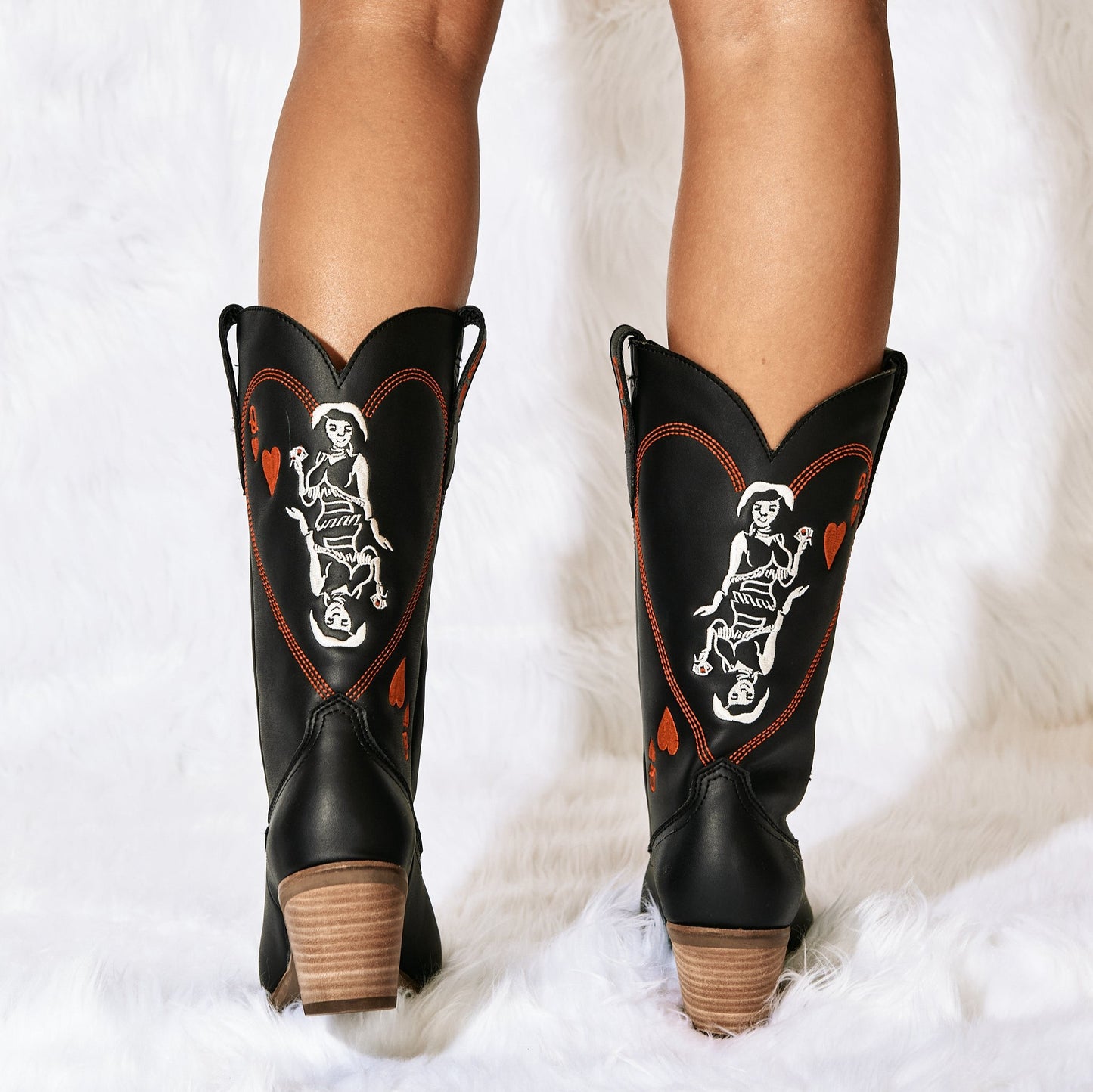 QUEEN A HEARTS  LEATHER BOOT - Dingo1969