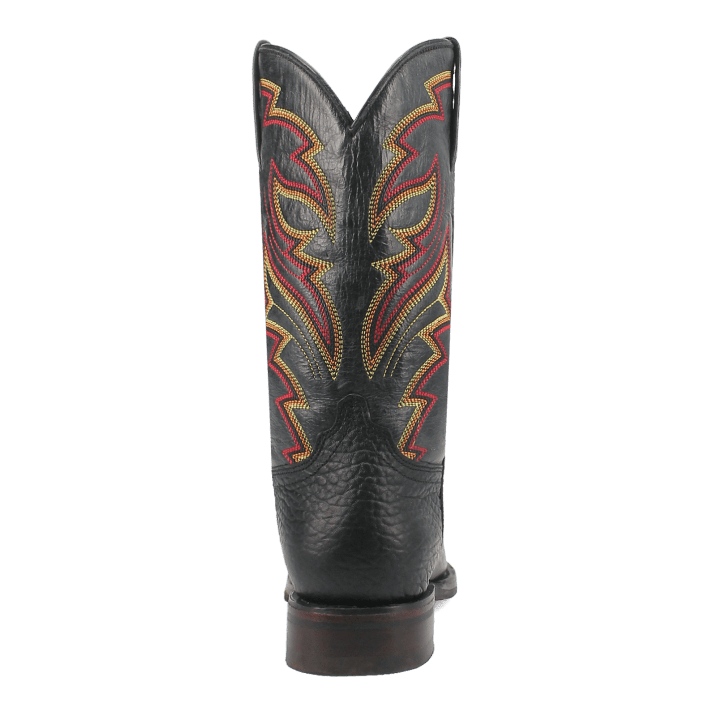 PRODUCT SHOT YOUNG GUN LEATHER BOOT AT 180 DEGREE BACK ANGLE