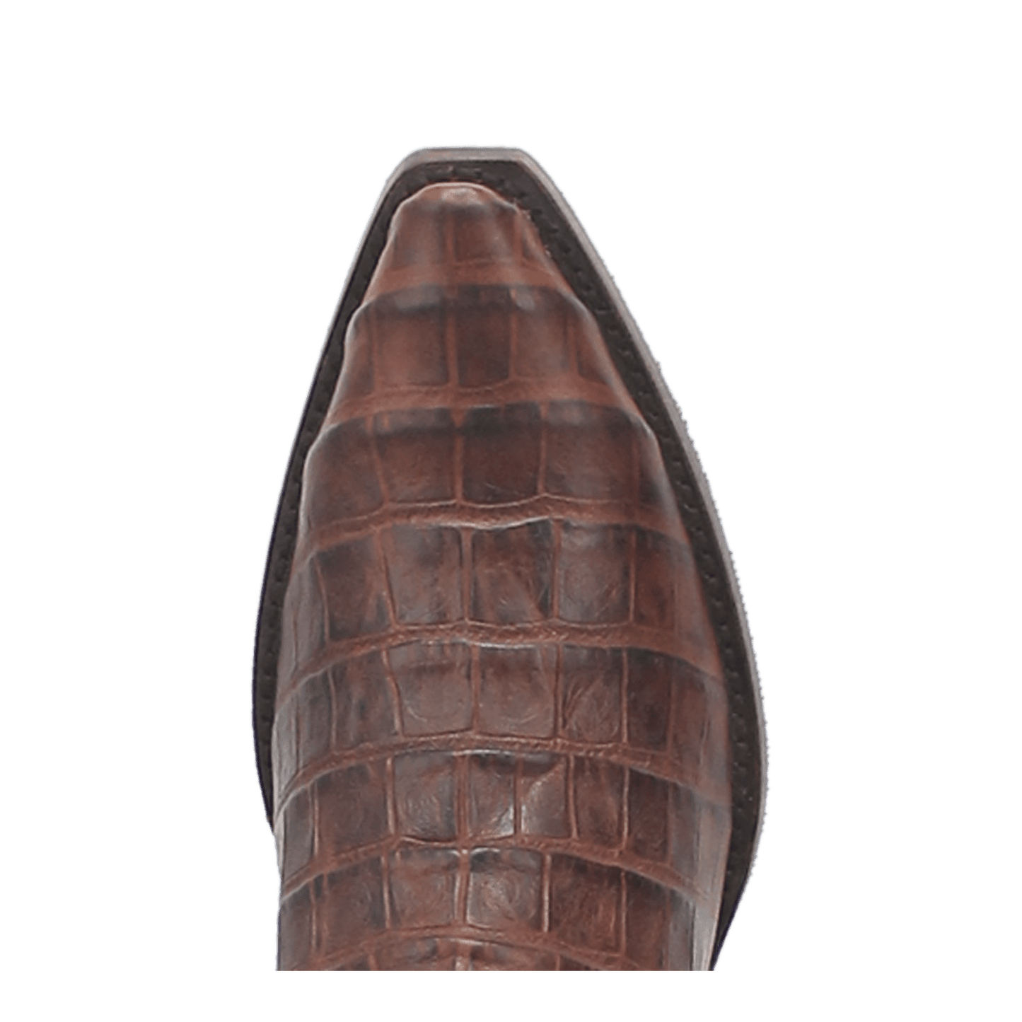 PRODUCT SHOT GATOR LEATHER BOOT AT TOE ANGLE