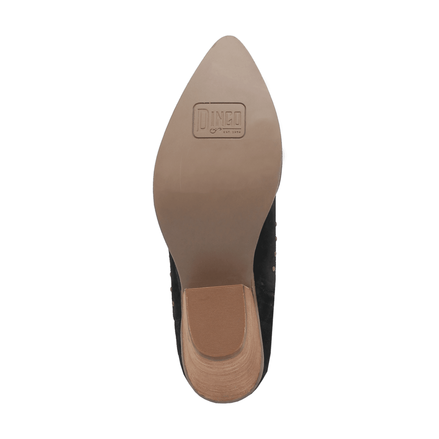 PRODUCT SHOT MISS PRISS LEATHER BOOT AT OUTSOLE ANGLE