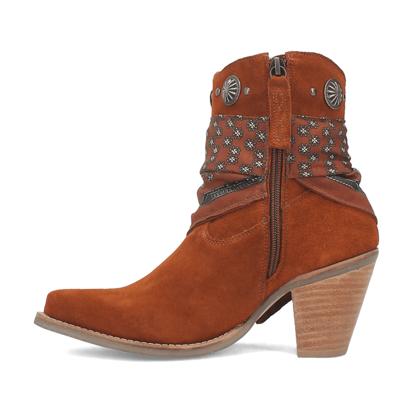 PRODUCT SHOT BANDIDA LEATHER BOOT AT 135 DEGREE OUTSIDE ANGLE