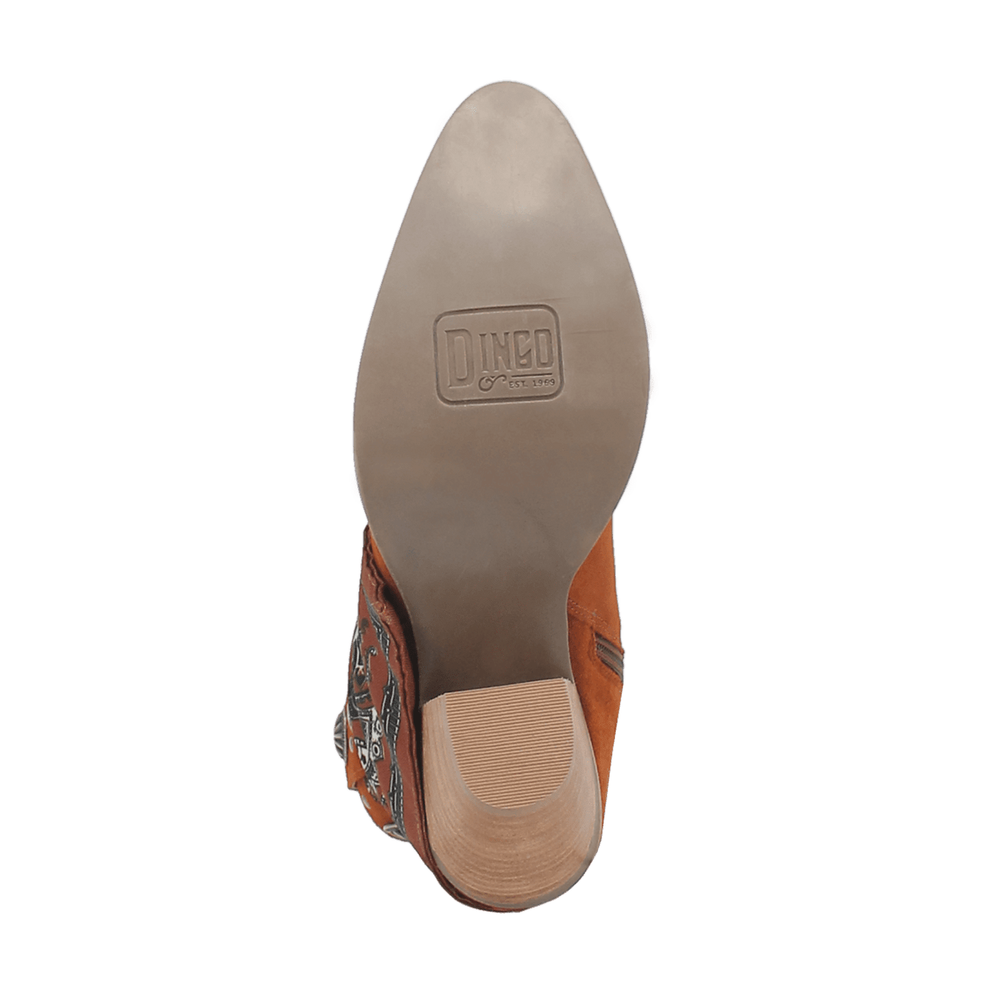 PRODUCT SHOT BANDIDA LEATHER BOOT AT OUTSOLE ANGLE