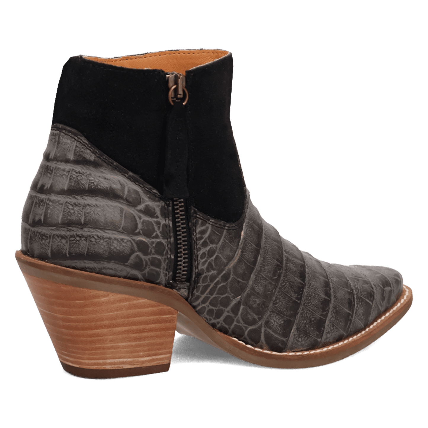 PRODUCT SHOT RICKIE LEATHER BOOTIE AT 315 DEGREE ANGLE