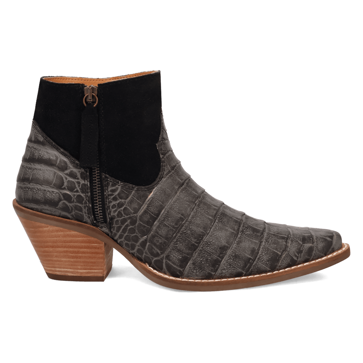 PRODUCT SHOT RICKIE LEATHER BOOTIE AT 90 DEGREE INSIDE ANGLE