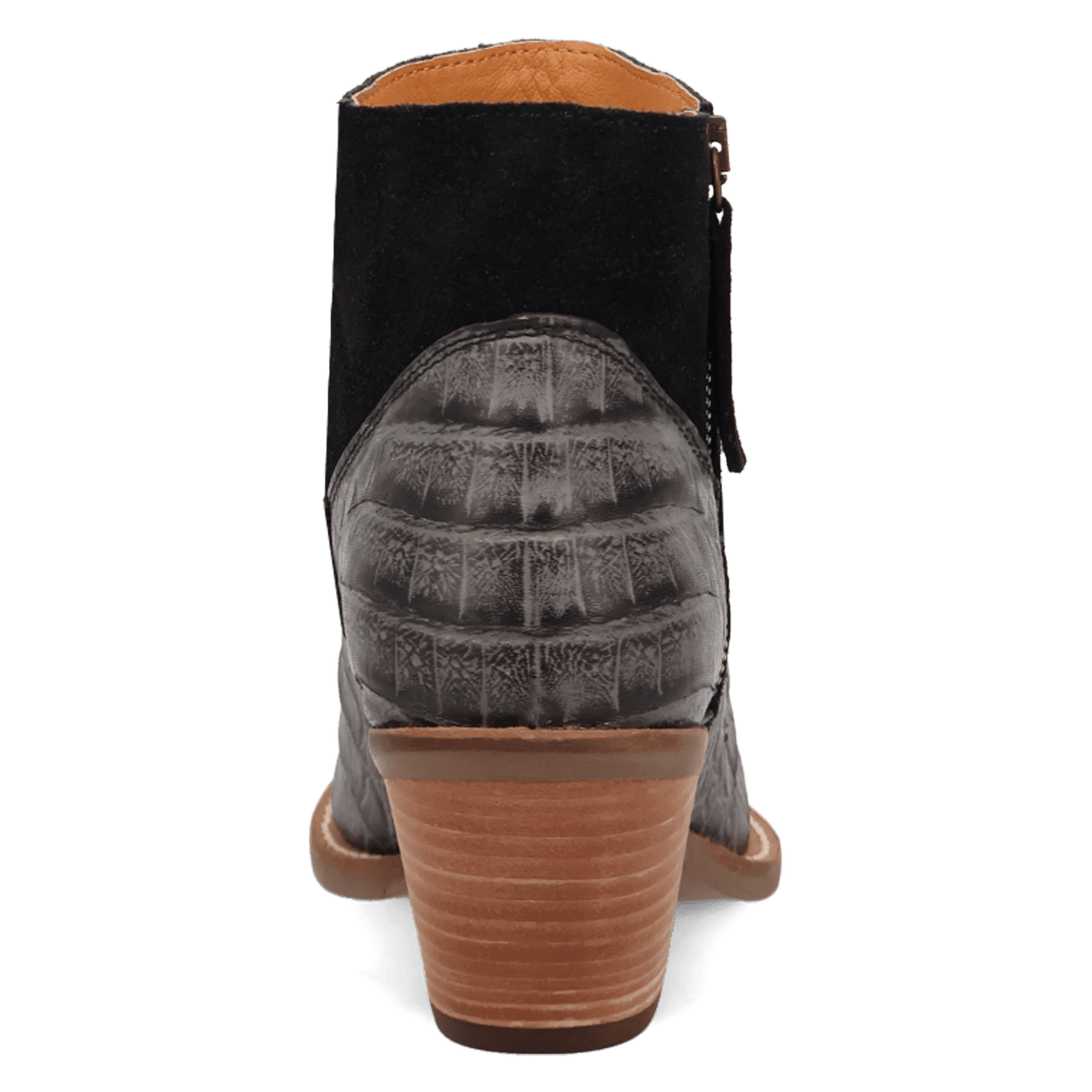 PRODUCT SHOT RICKIE LEATHER BOOTIE AT 180 DEGREE BACK ANGLE