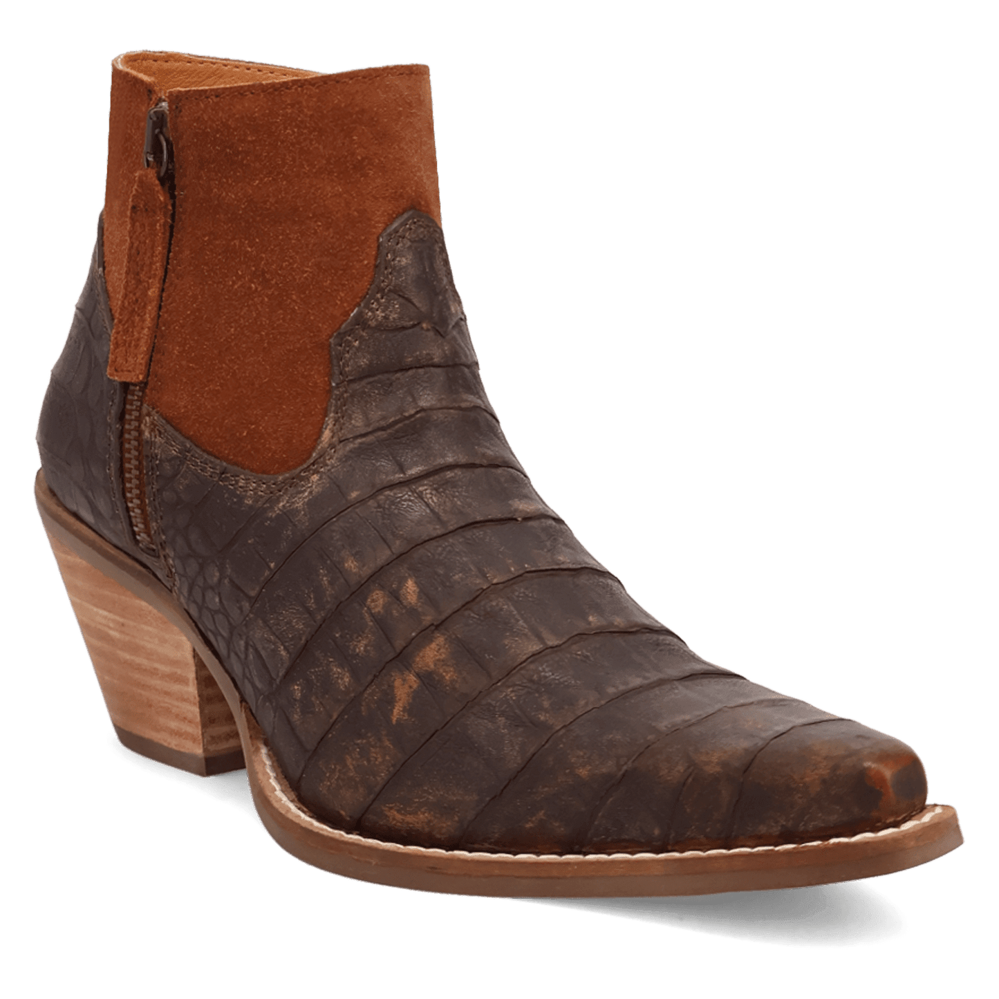 PRODUCT SHOT RICKIE LEATHER BOOTIE AT 45 DEGREE ANGLE