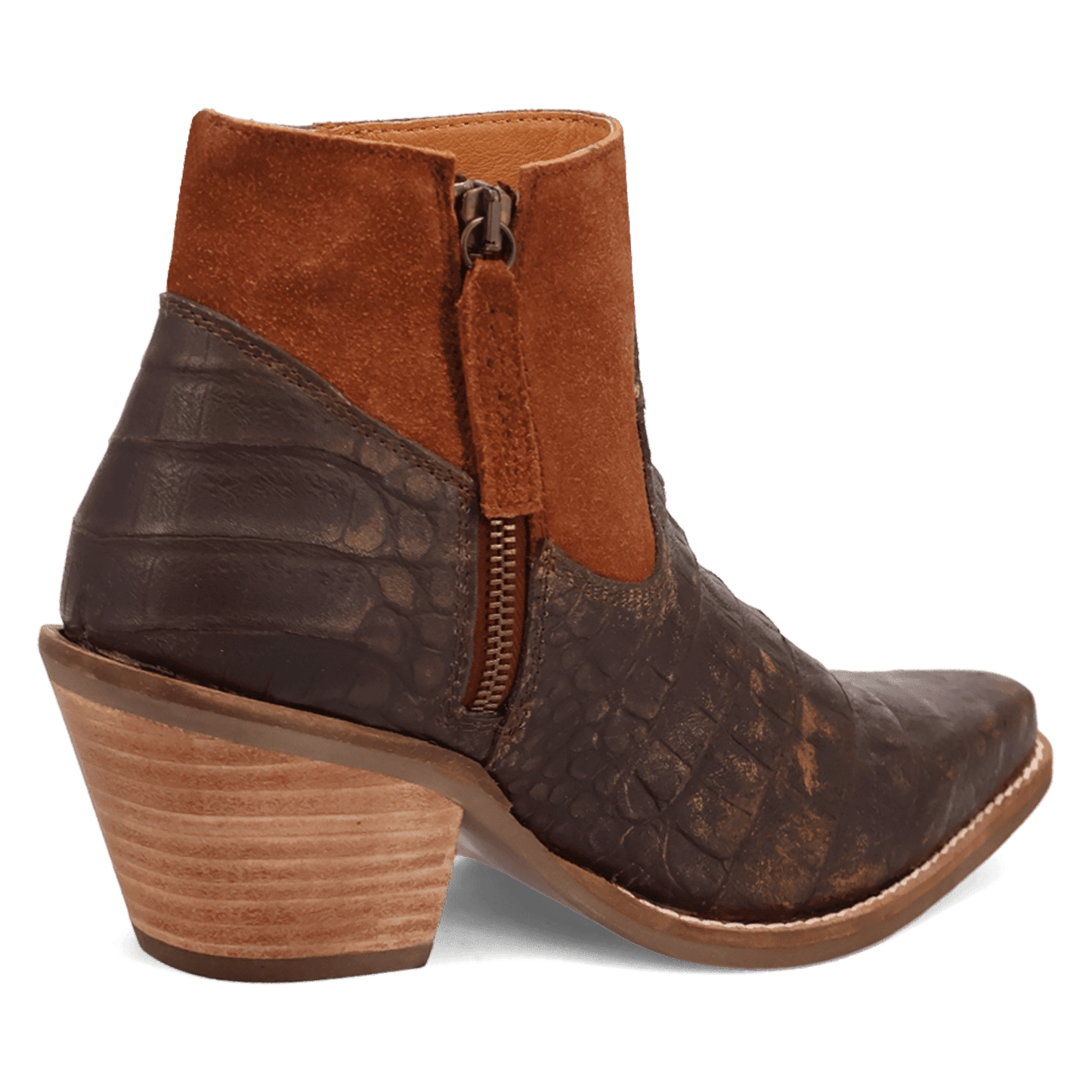 PRODUCT SHOT RICKIE LEATHER BOOTIE AT 315 DEGREE ANGLE