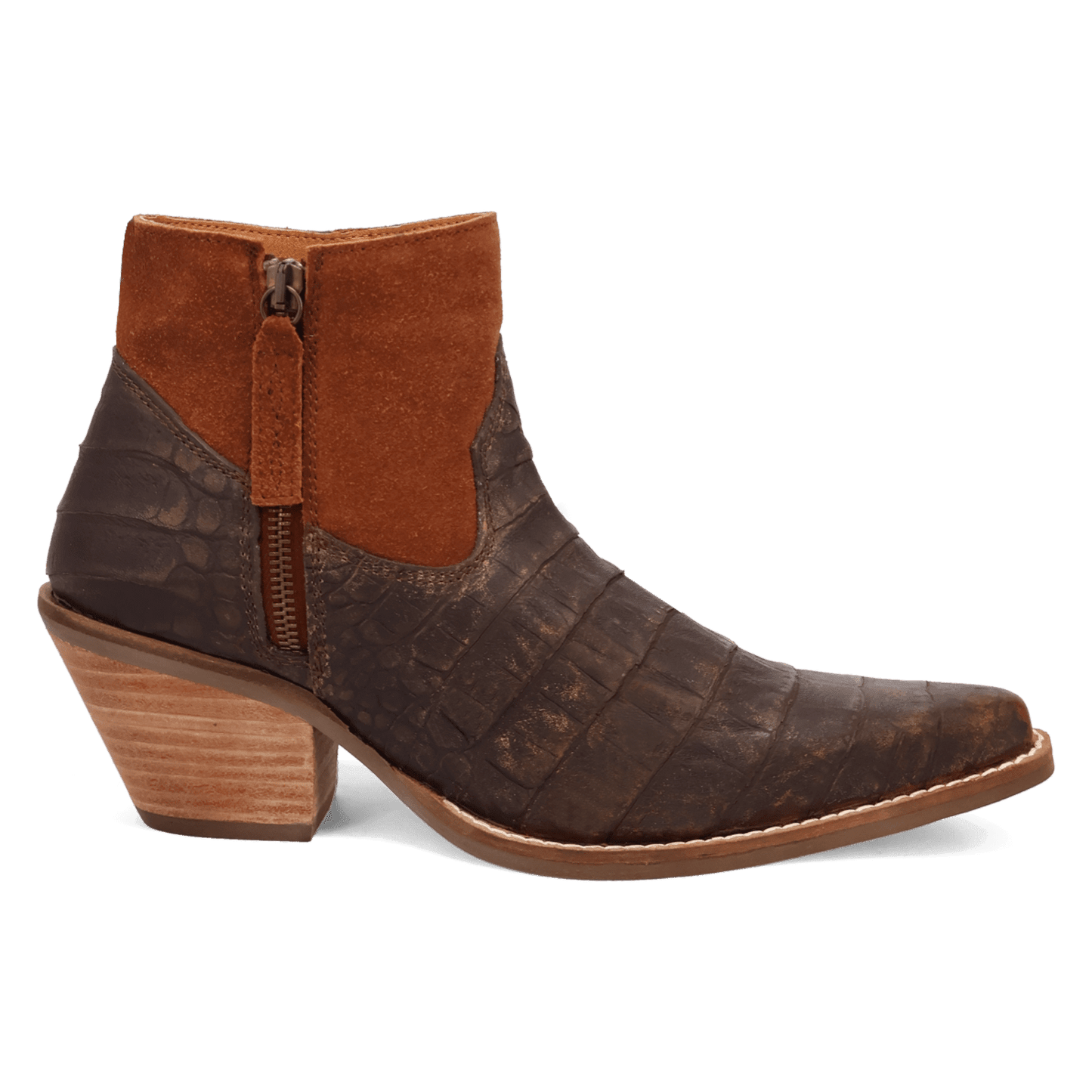 PRODUCT SHOT RICKIE LEATHER BOOTIE AT 90 DEGREE INSIDE ANGLE