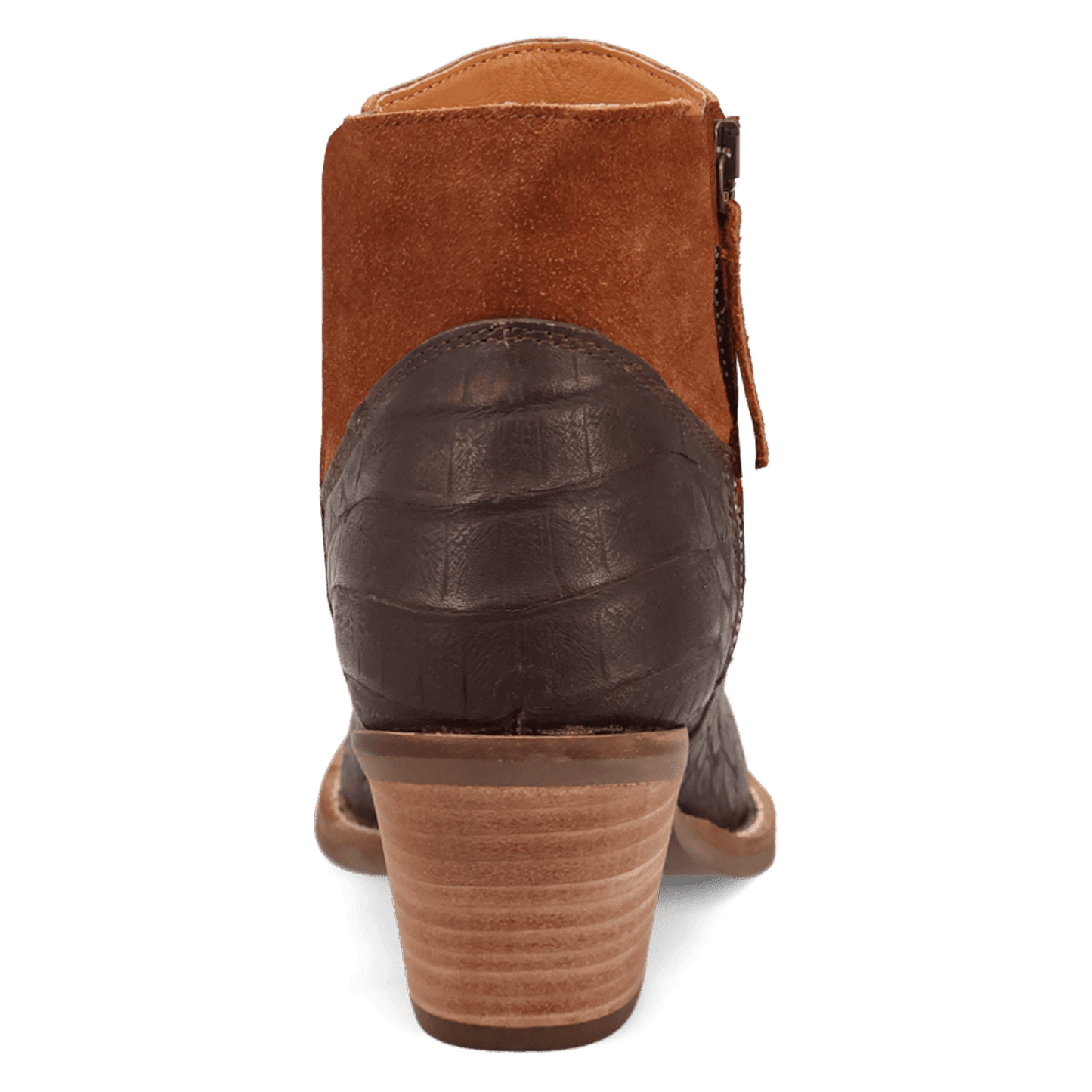 PRODUCT SHOT RICKIE LEATHER BOOTIE AT 180 DEGREE BACK ANGLE
