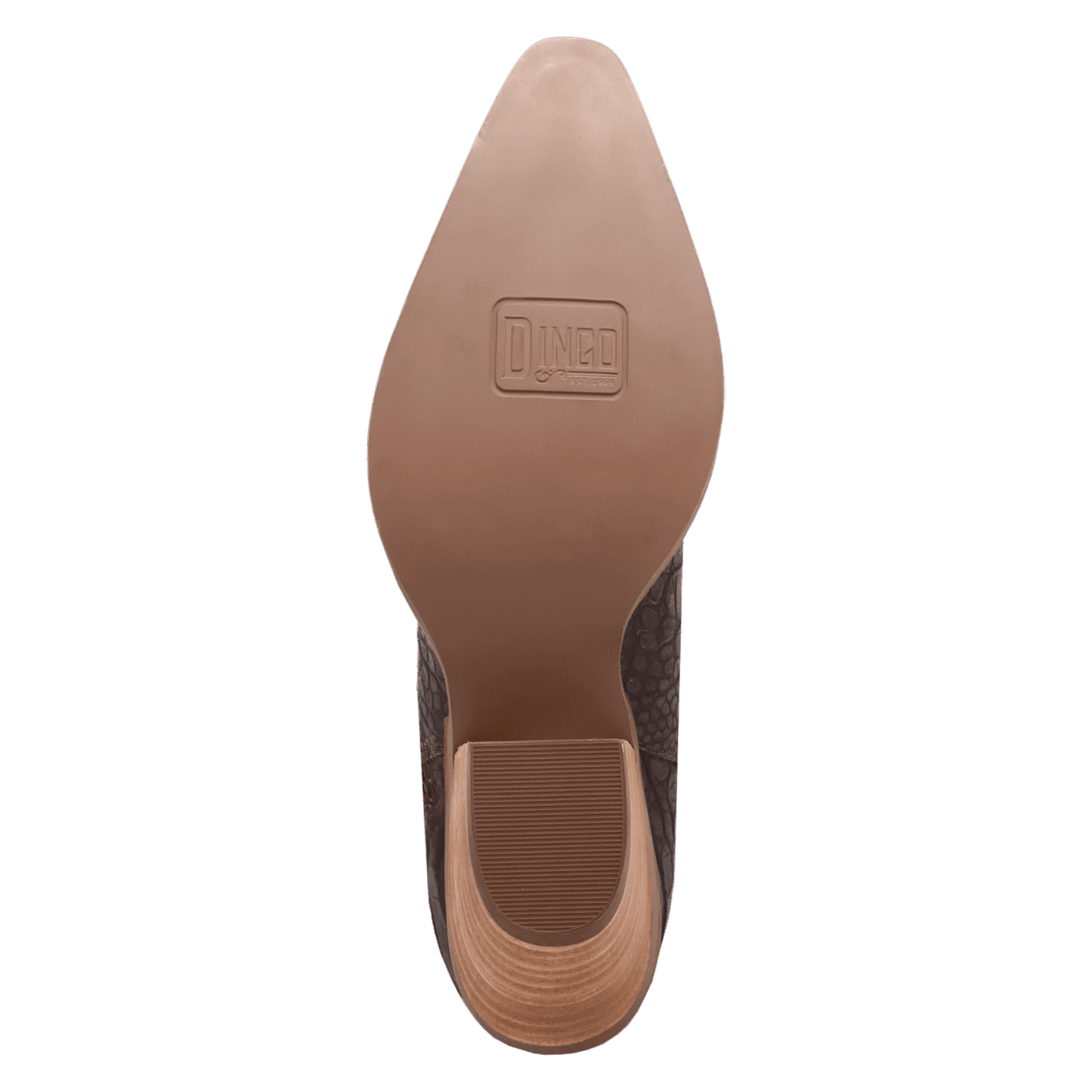 PRODUCT SHOT RICKIE LEATHER BOOTIE AT OUTSOLE ANGLE