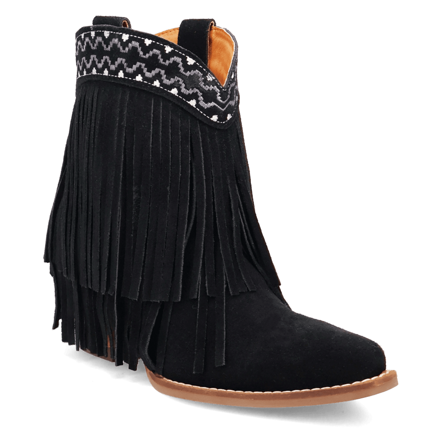 PRODUCT SHOT TAPADERO SUEDE BOOTIE AT 45 DEGREE ANGLE