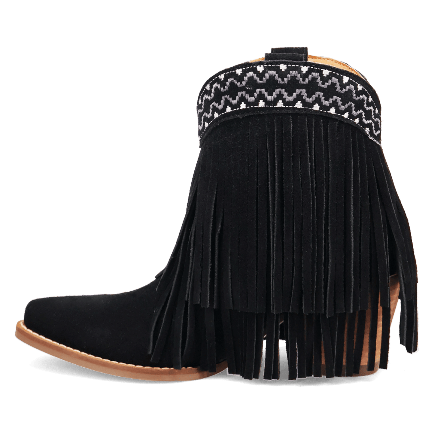 PRODUCT SHOT TAPADERO SUEDE BOOTIE AT 135 DEGREE OUTSIDE ANGLE