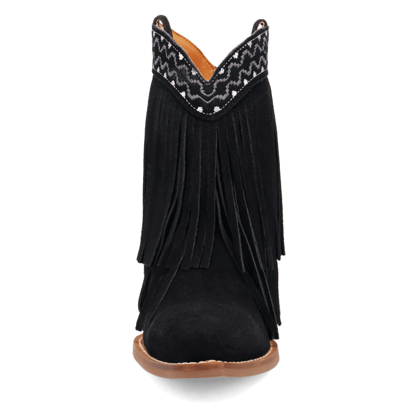PRODUCT SHOT TAPADERO SUEDE BOOTIE AT FRONT ANGLE