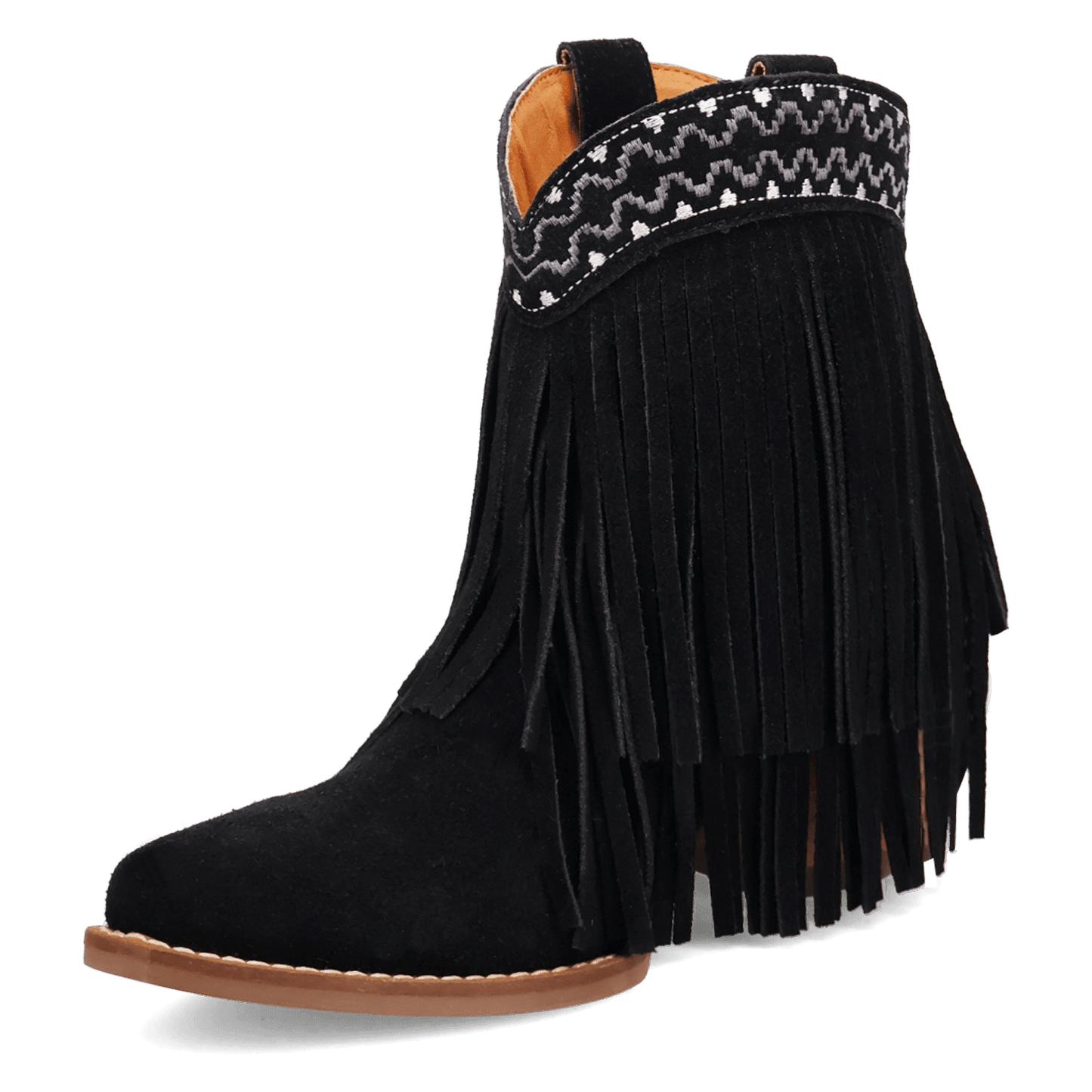 PRODUCT SHOT TAPADERO SUEDE BOOTIE AT 225 DEGREE ANGLE