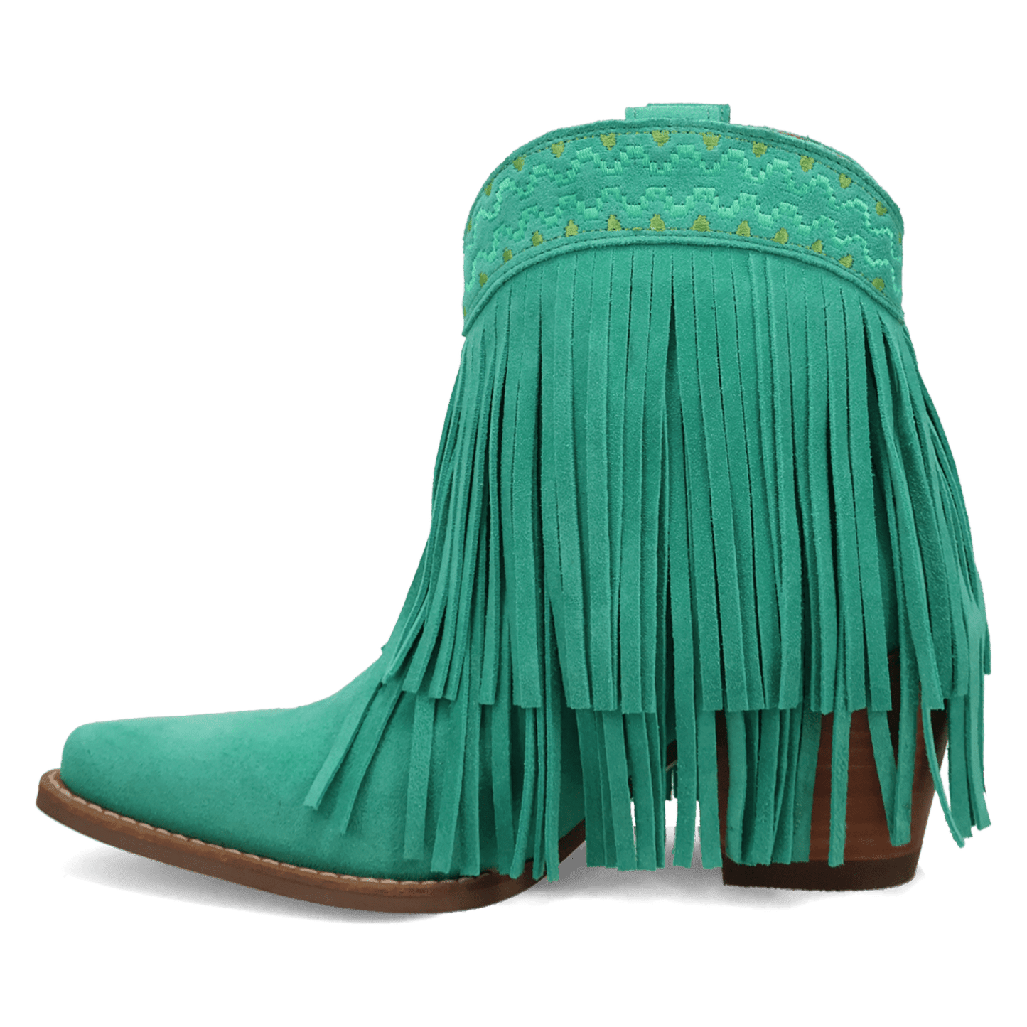 PRODUCT SHOT TAPADERO SUEDE BOOTIE AT 135 DEGREE OUTSIDE ANGLE
