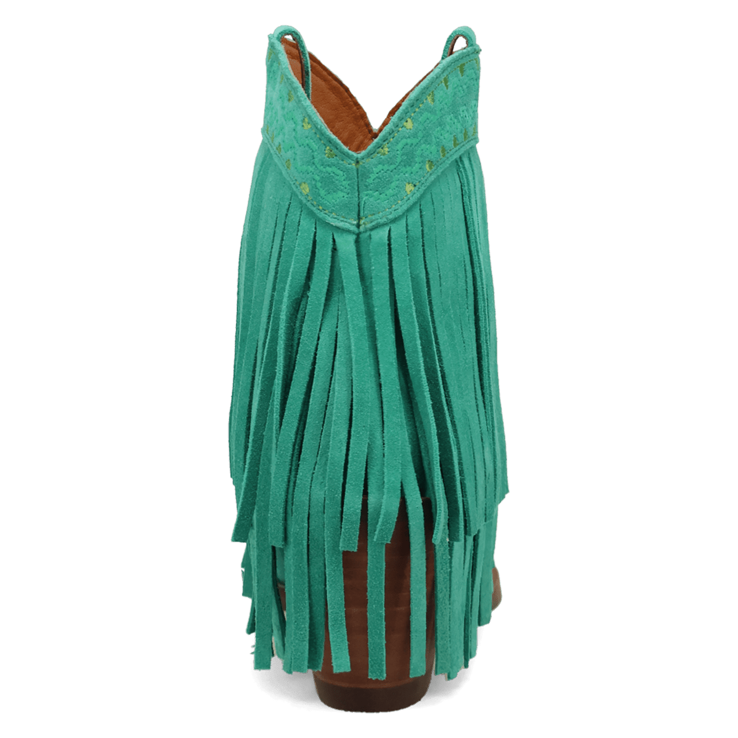 PRODUCT SHOT TAPADERO SUEDE BOOTIE AT 180 DEGREE BACK ANGLE