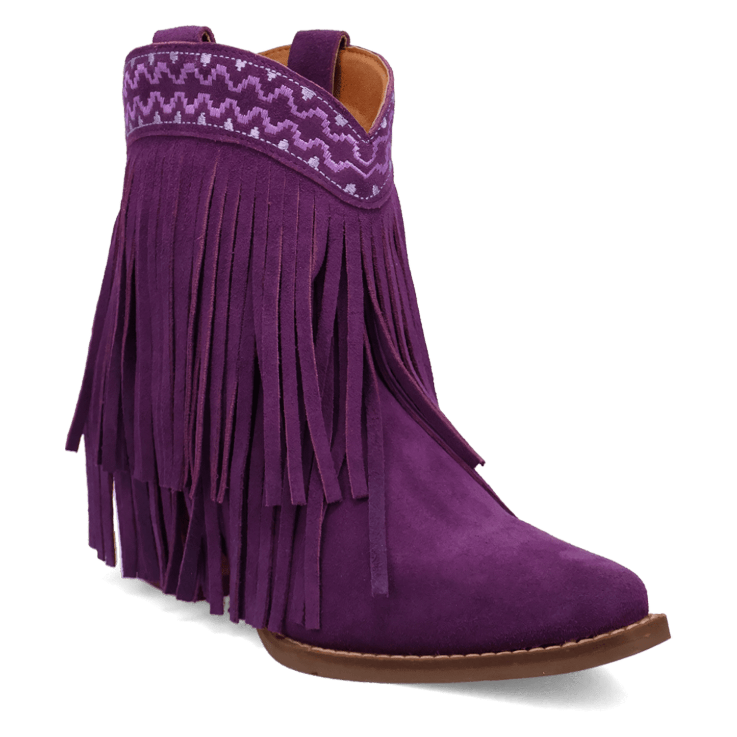 PRODUCT SHOT TAPADERO SUEDE BOOTIE AT 45 DEGREE ANGLE