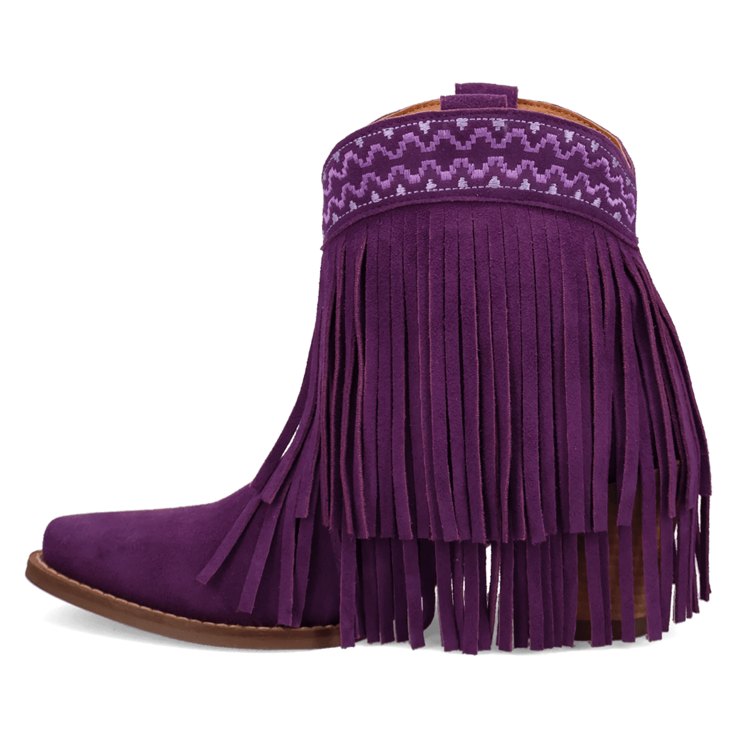 PRODUCT SHOT TAPADERO SUEDE BOOTIE AT 135 DEGREE OUTSIDE ANGLE