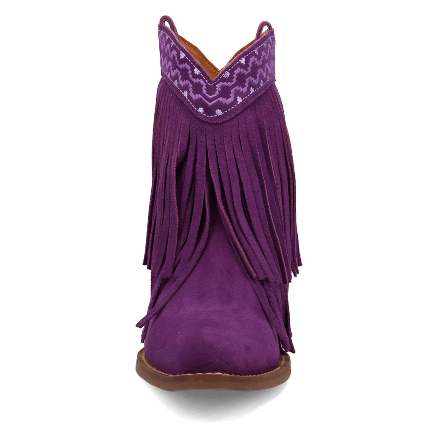 PRODUCT SHOT TAPADERO SUEDE BOOTIE AT FRONT ANGLE