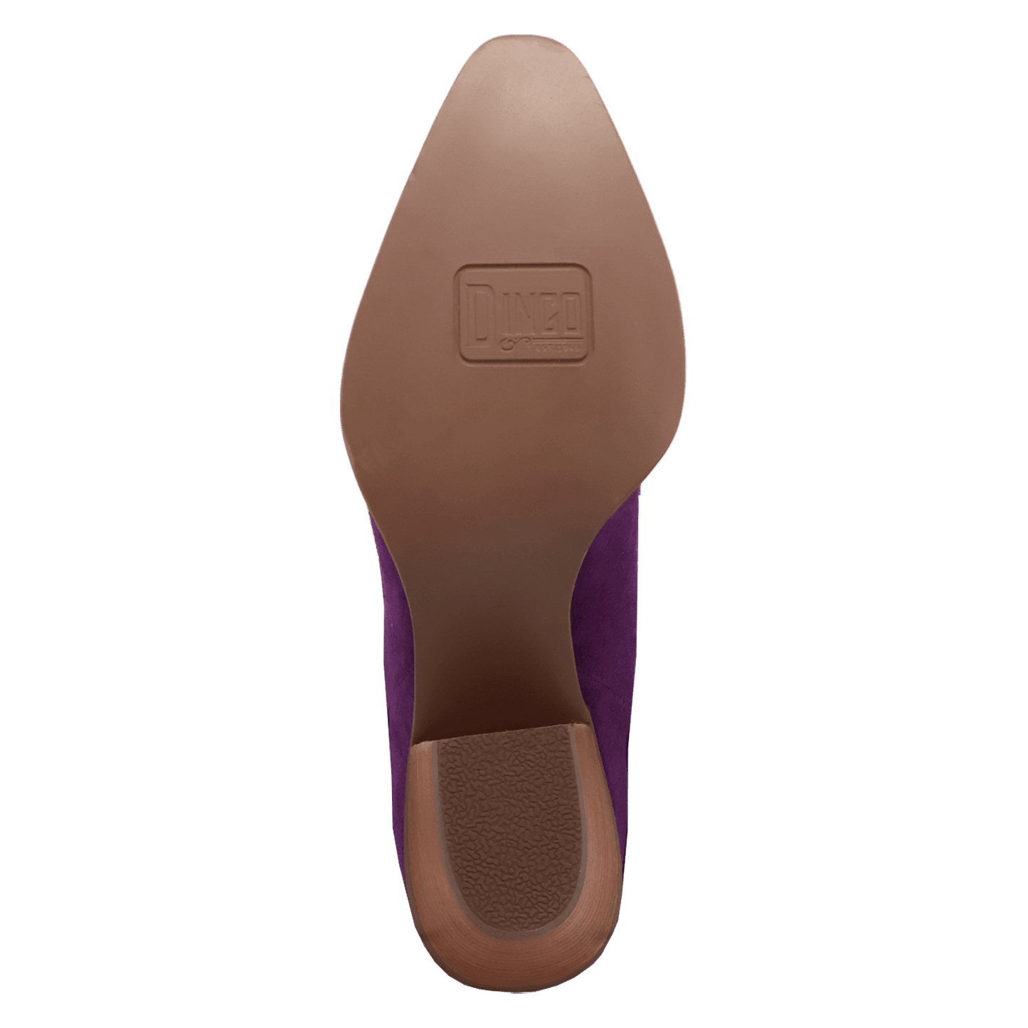 PRODUCT SHOT TAPADERO SUEDE BOOTIE AT OUTSOLE ANGLE
