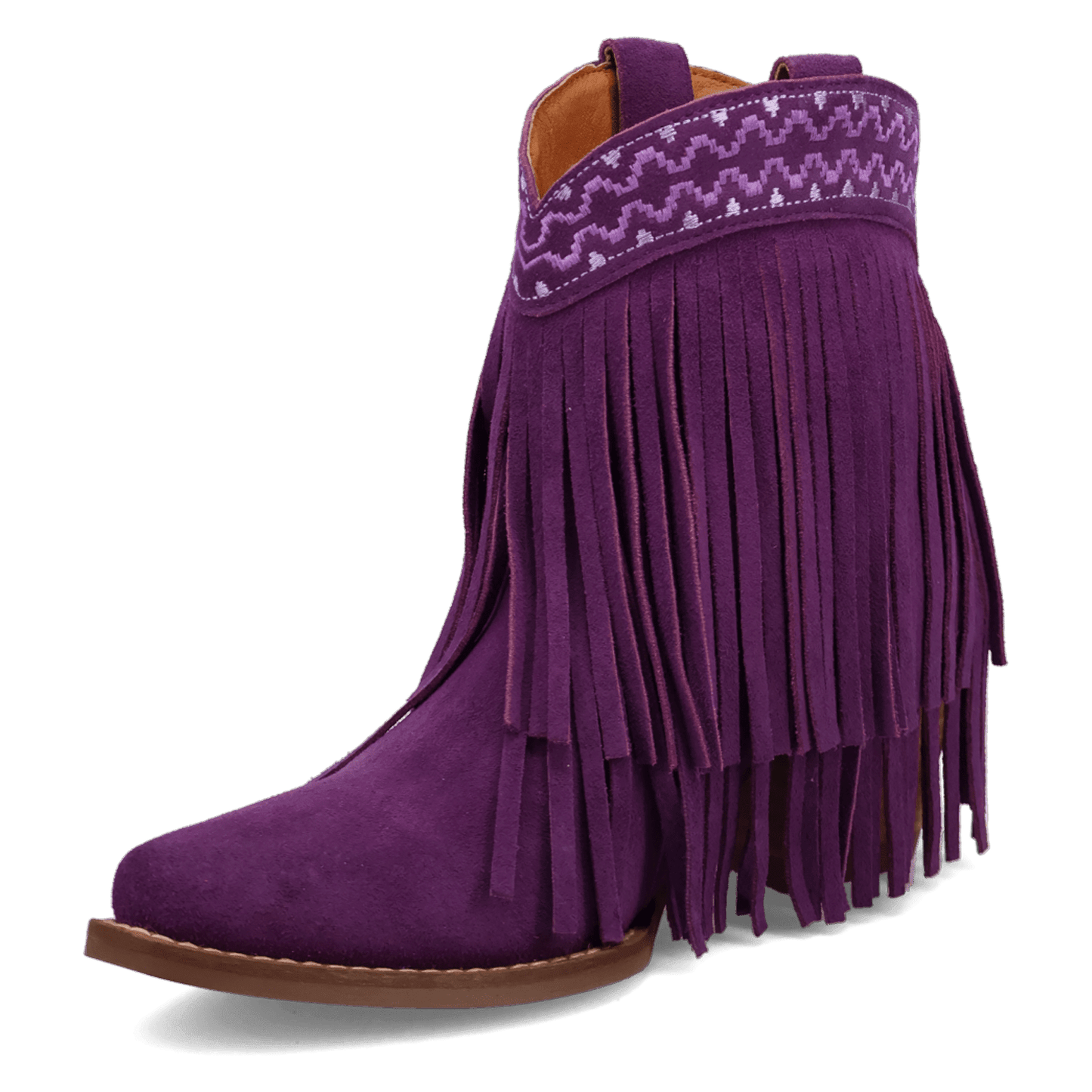 PRODUCT SHOT TAPADERO SUEDE BOOTIE AT 225 DEGREE ANGLE