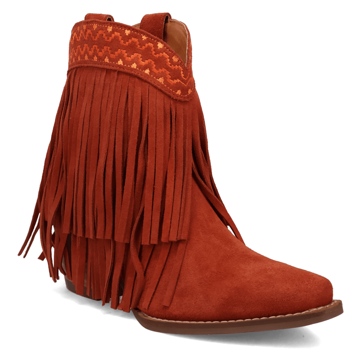 PRODUCT SHOT TAPADERO SUEDE BOOTIE AT 45 DEGREE ANGLE