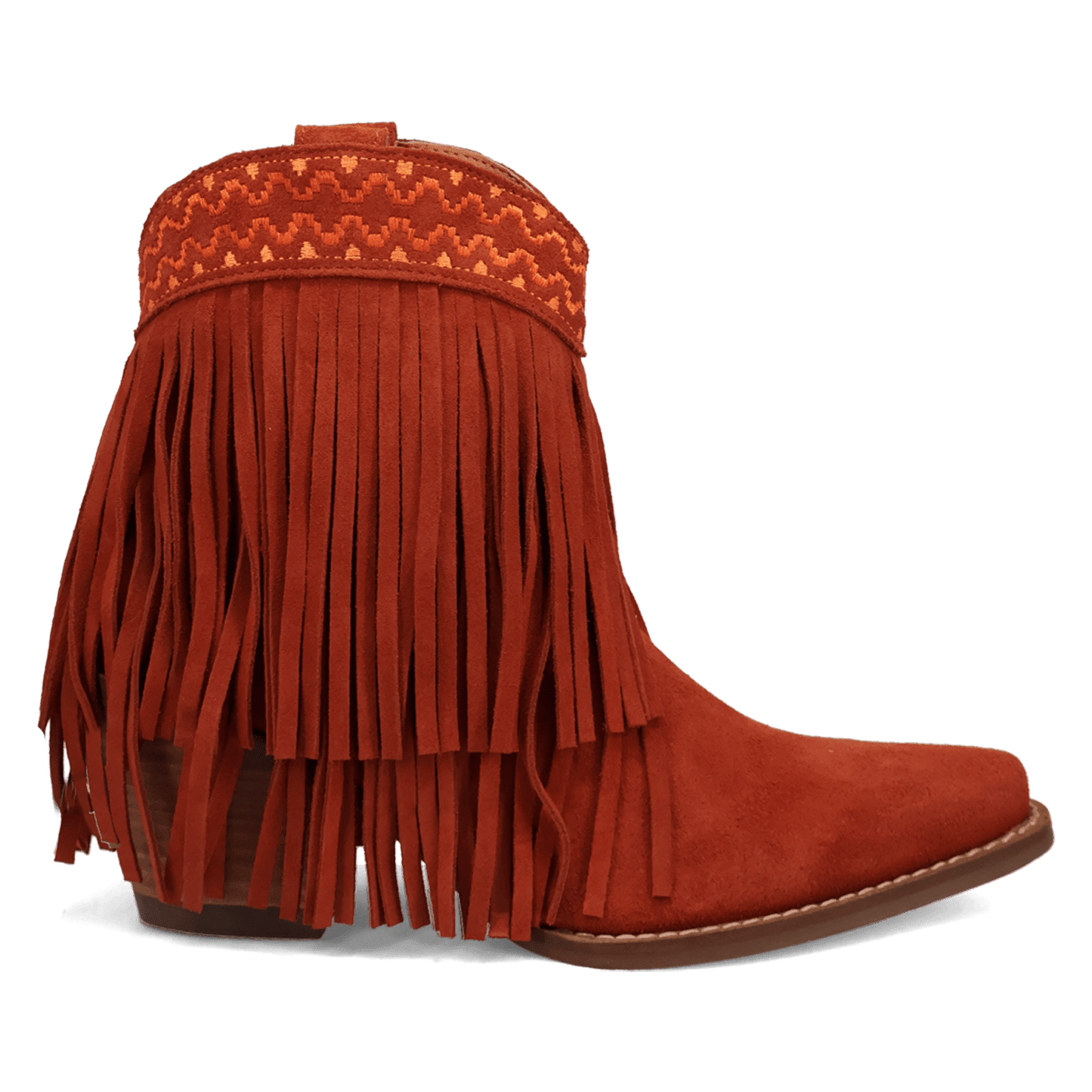 PRODUCT SHOT TAPADERO SUEDE BOOTIE AT 90 DEGREE INSIDE ANGLE