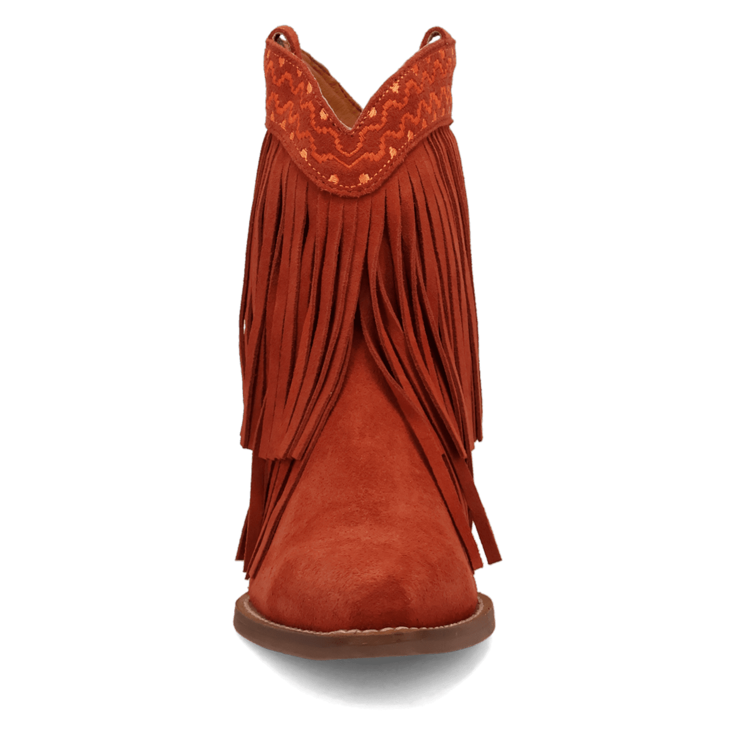 PRODUCT SHOT TAPADERO SUEDE BOOTIE AT FRONT ANGLE