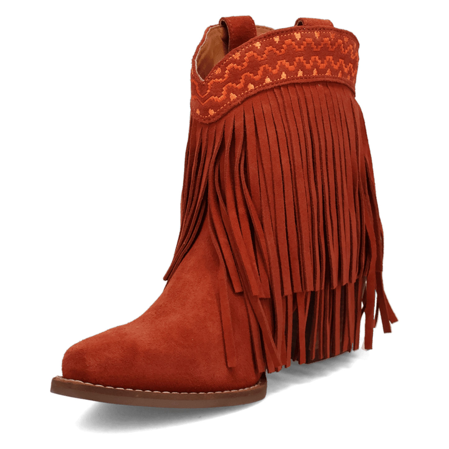 PRODUCT SHOT TAPADERO SUEDE BOOTIE AT 225 DEGREE ANGLE