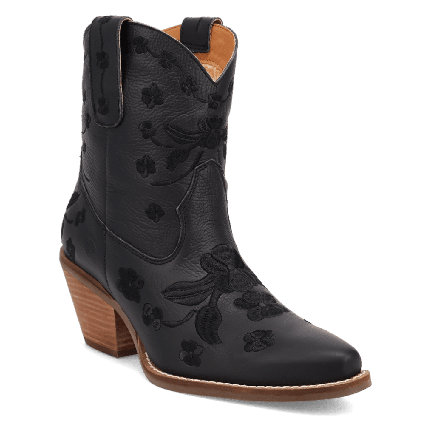 PRODUCT SHOT SWEETHEART LEATHER BOOTIE AT 45 DEGREE ANGLE