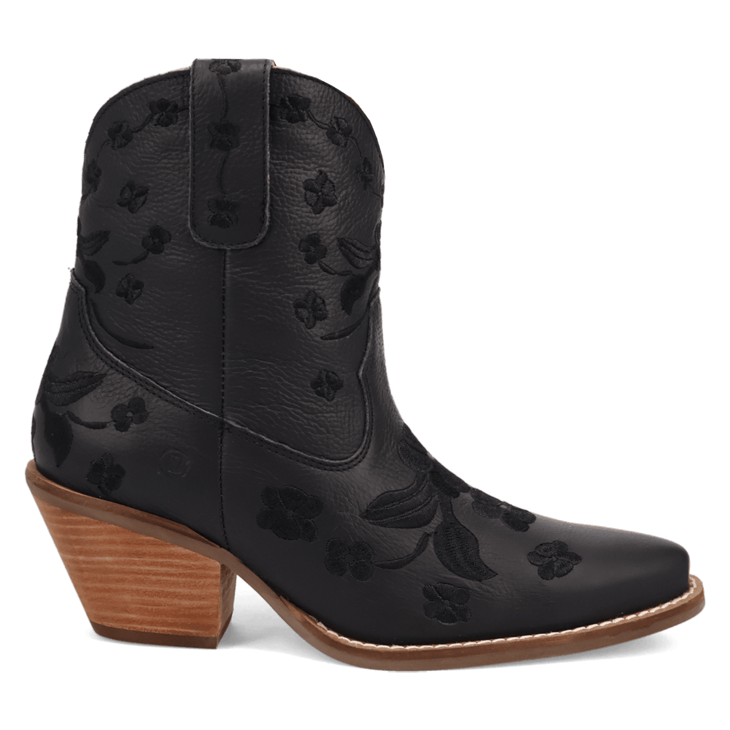 PRODUCT SHOT SWEETHEART LEATHER BOOTIE AT 90 DEGREE INSIDE ANGLE