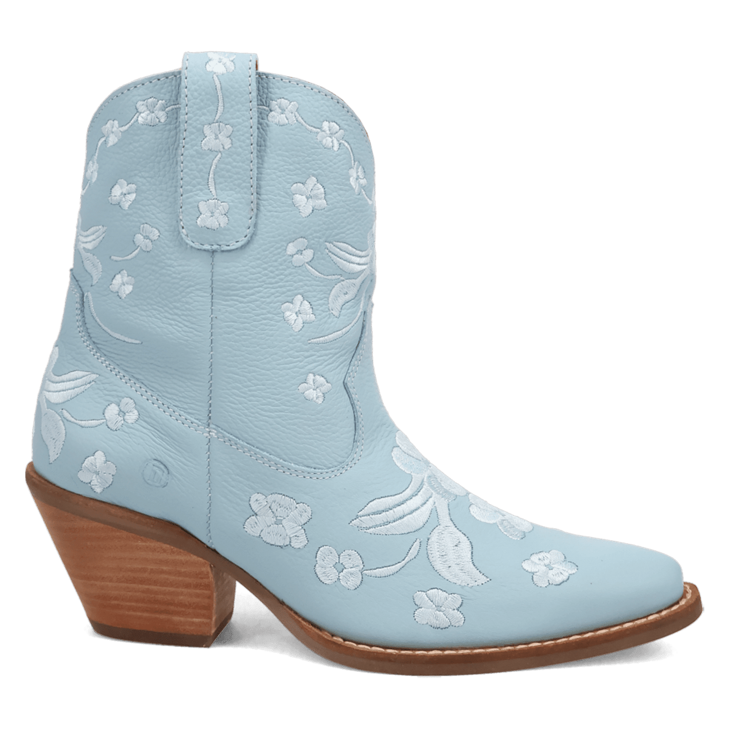 PRODUCT SHOT SWEETHEART LEATHER BOOTIE AT 90 DEGREE INSIDE ANGLE