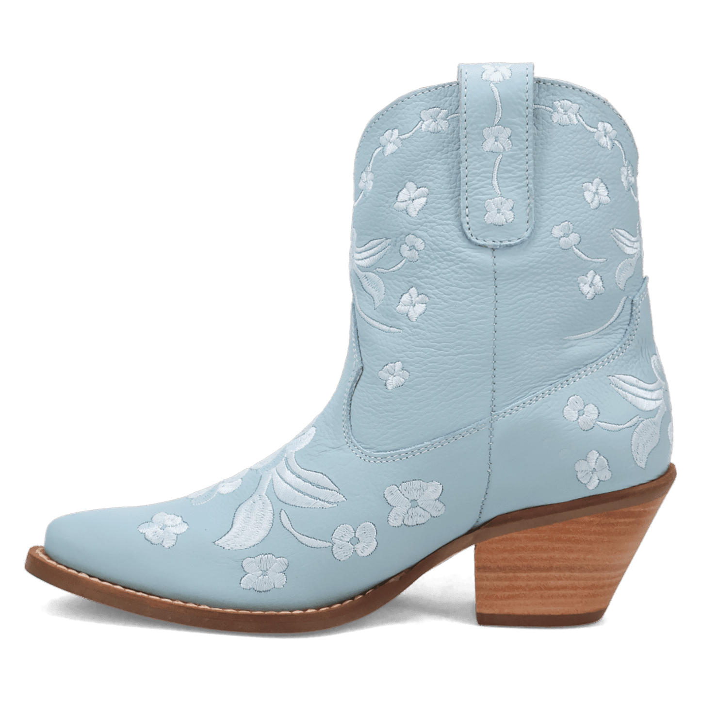 PRODUCT SHOT SWEETHEART LEATHER BOOTIE AT 135 DEGREE OUTSIDE ANGLE