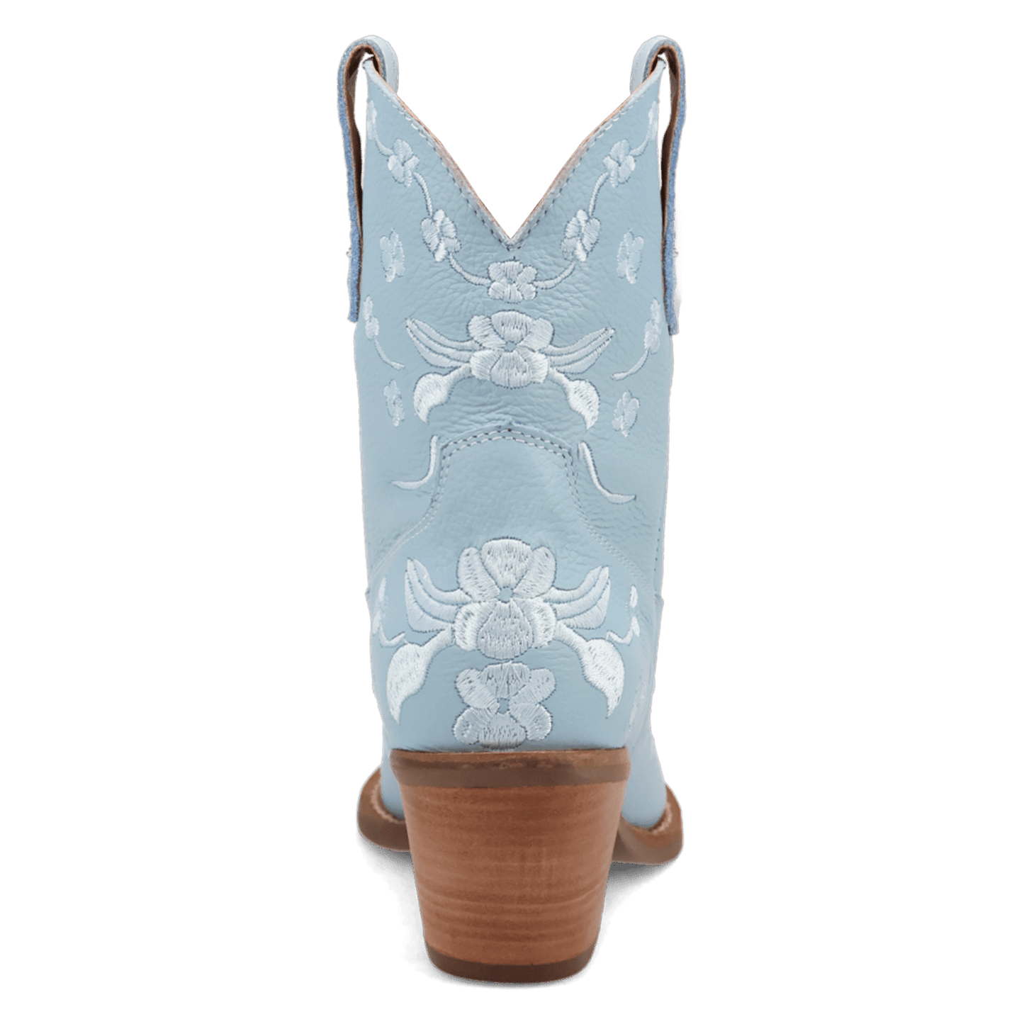 PRODUCT SHOT SWEETHEART LEATHER BOOTIE AT 180 DEGREE BACK ANGLE