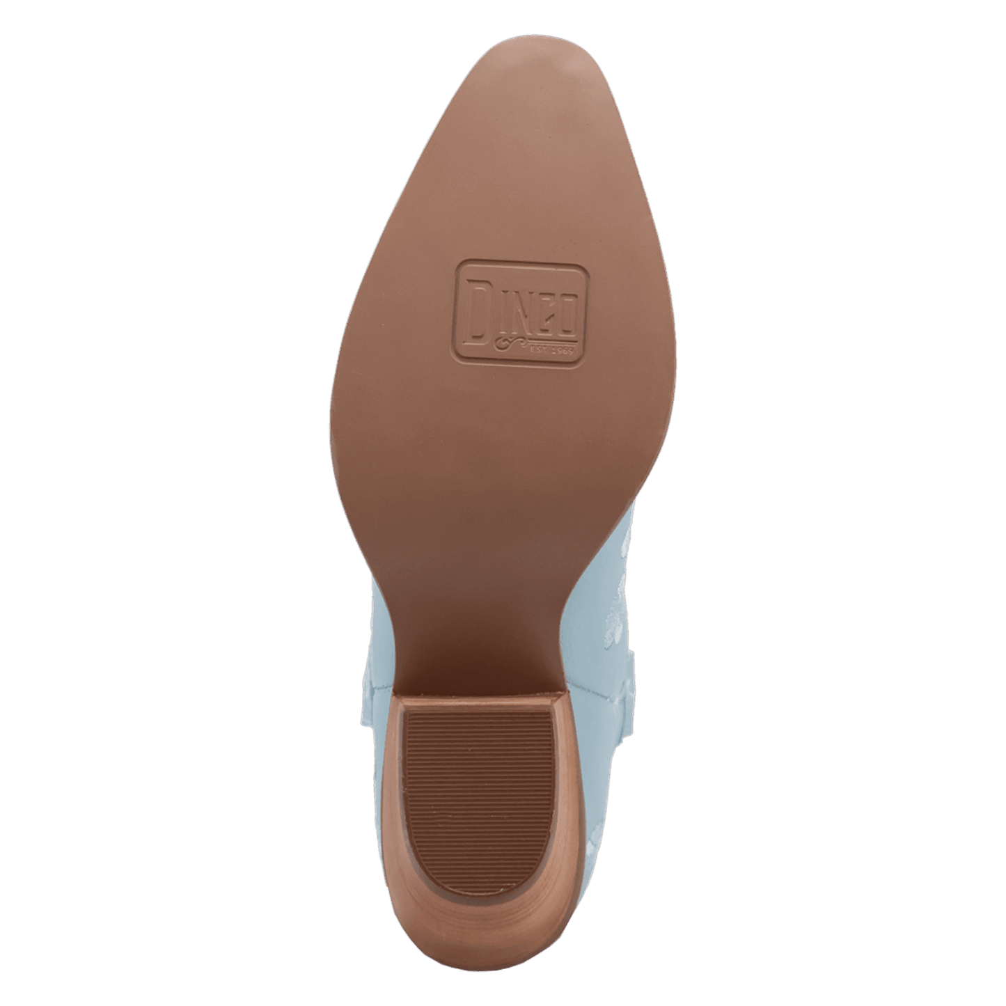 PRODUCT SHOT SWEETHEART LEATHER BOOTIE AT OUTSOLE ANGLE