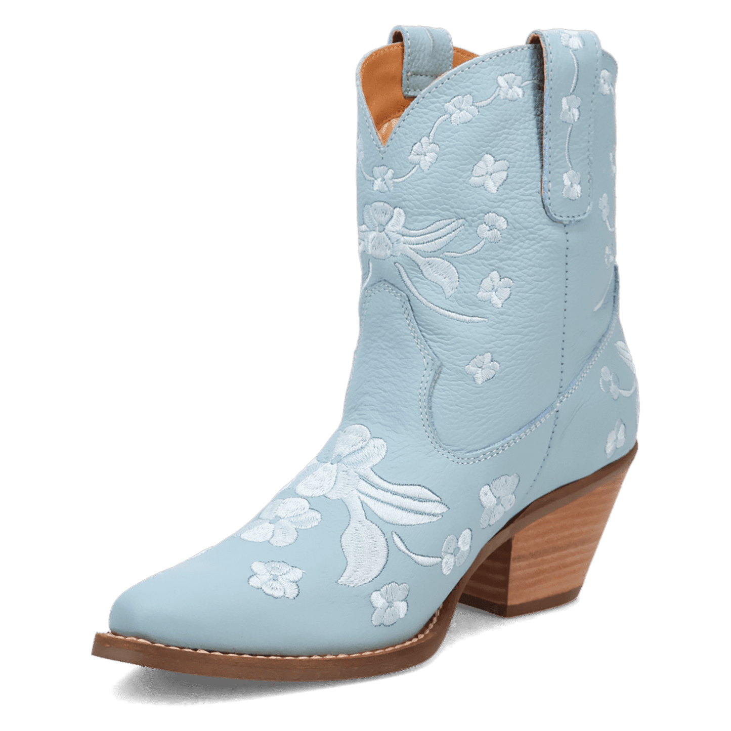PRODUCT SHOT SWEETHEART LEATHER BOOTIE AT 225 DEGREE ANGLE