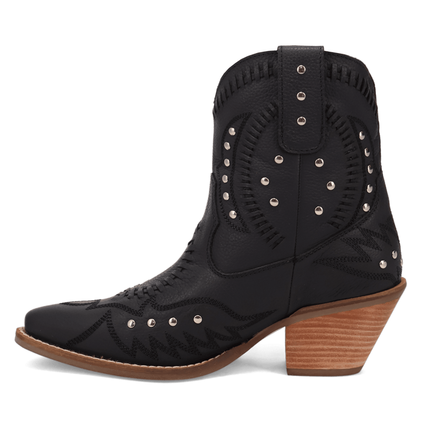 PRODUCT SHOT PRECIOUS LEATHER BOOTIE AT 135 DEGREE OUTSIDE ANGLE