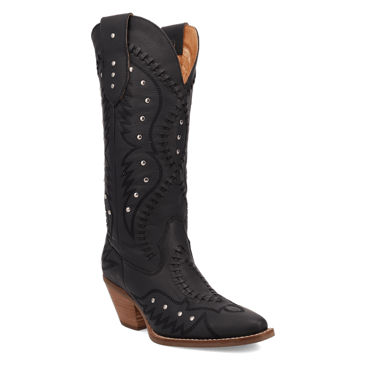 PRODUCT SHOT PRETTY 'N  PINK LEATHER BOOT AT 45 DEGREE ANGLE