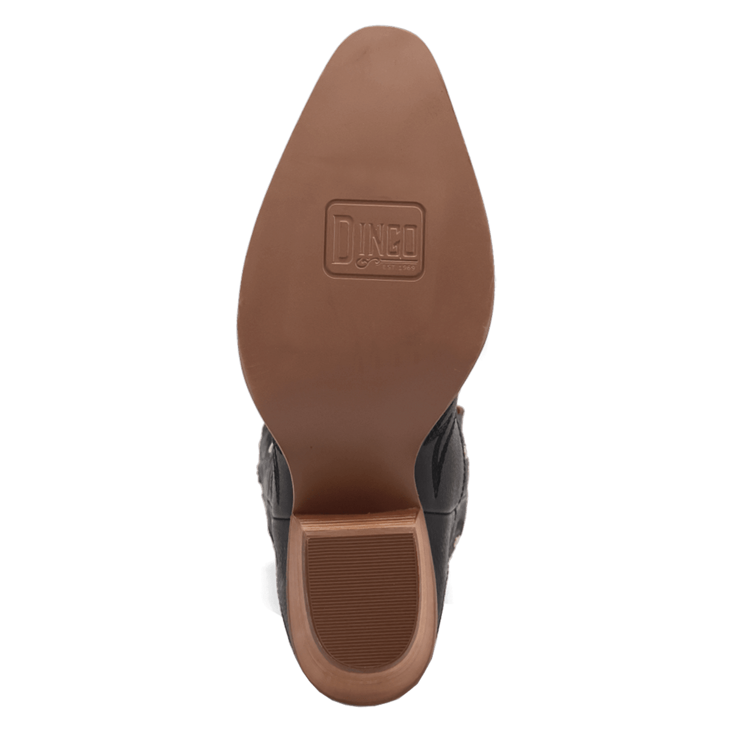 PRODUCT SHOT PRETTY 'N  PINK LEATHER BOOT AT OUTSOLE ANGLE