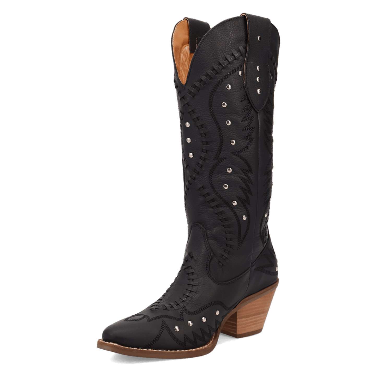 PRODUCT SHOT PRETTY 'N  PINK LEATHER BOOT AT 225 DEGREE ANGLE
