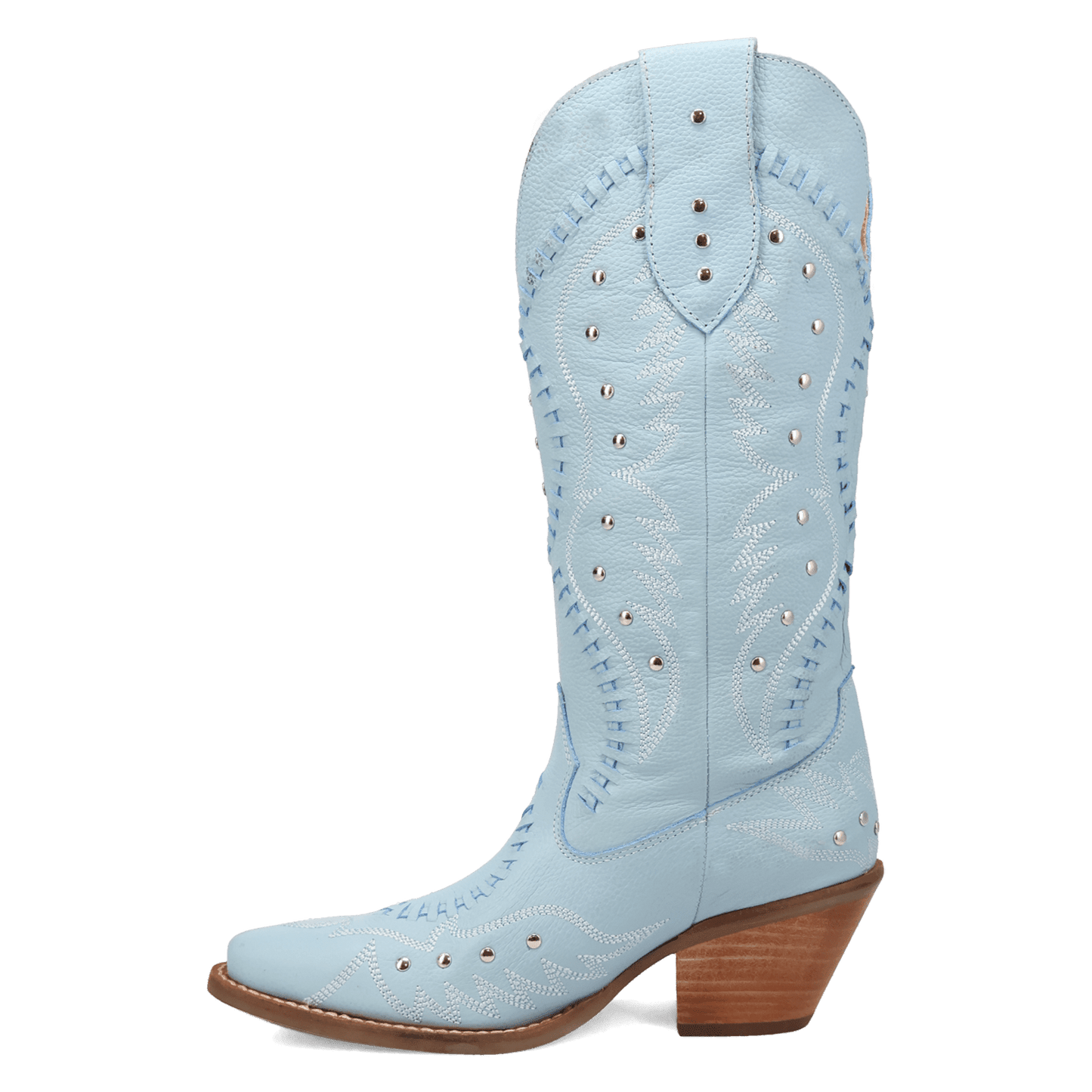 PRODUCT SHOT PRETTY 'N  PINK LEATHER BOOT AT 135 DEGREE OUTSIDE ANGLE