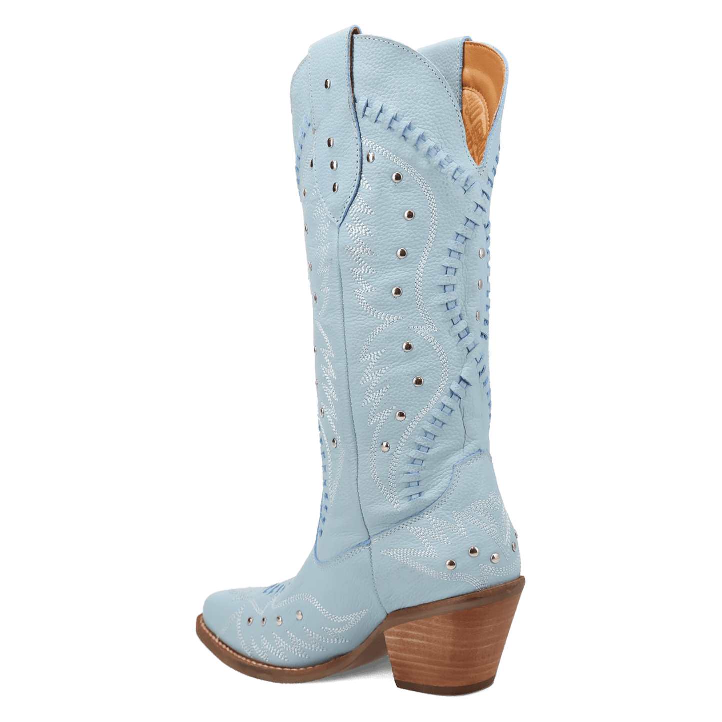 PRODUCT SHOT PRETTY 'N  PINK LEATHER BOOT AT 270 DEGREE ANGLE