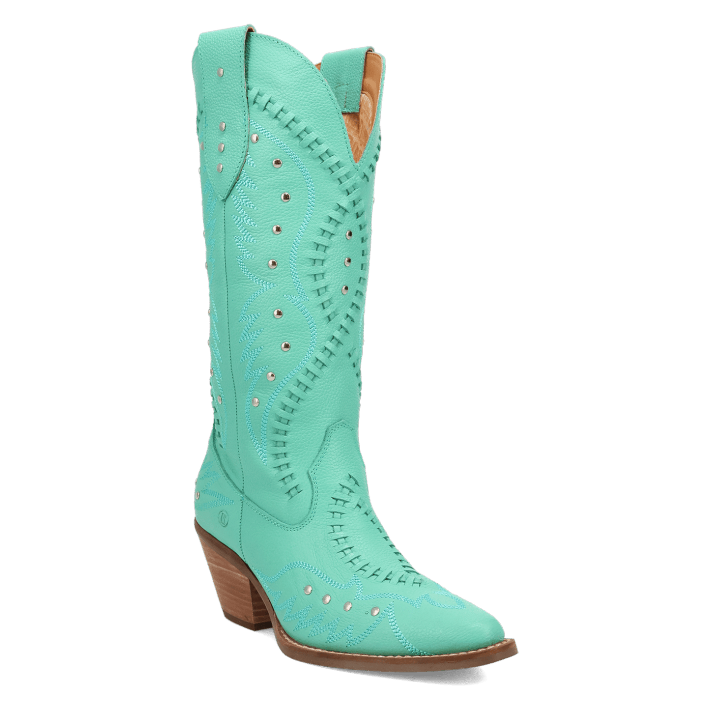 PRODUCT SHOT PRETTY 'N  PINK LEATHER BOOT AT 45 DEGREE ANGLE