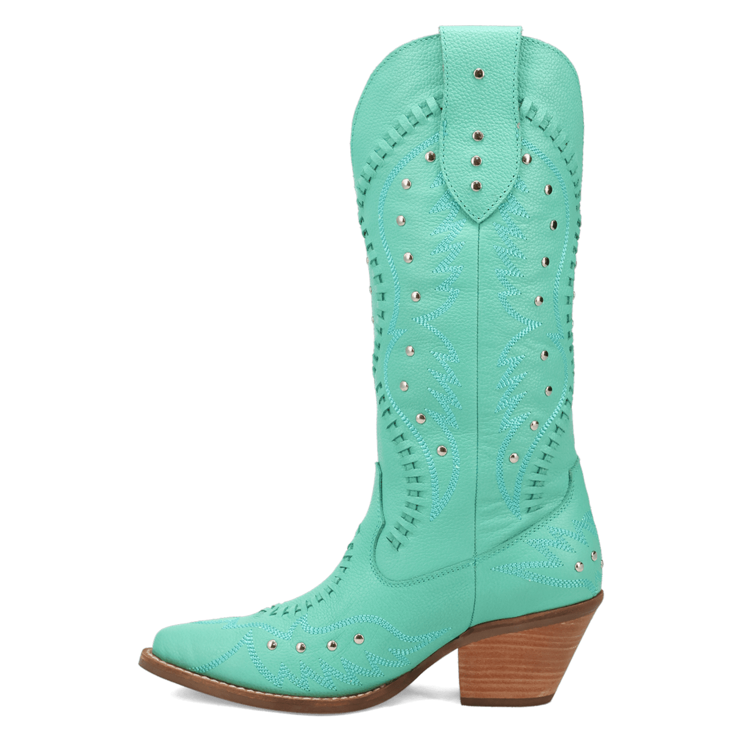 PRODUCT SHOT PRETTY 'N  PINK LEATHER BOOT AT 135 DEGREE OUTSIDE ANGLE