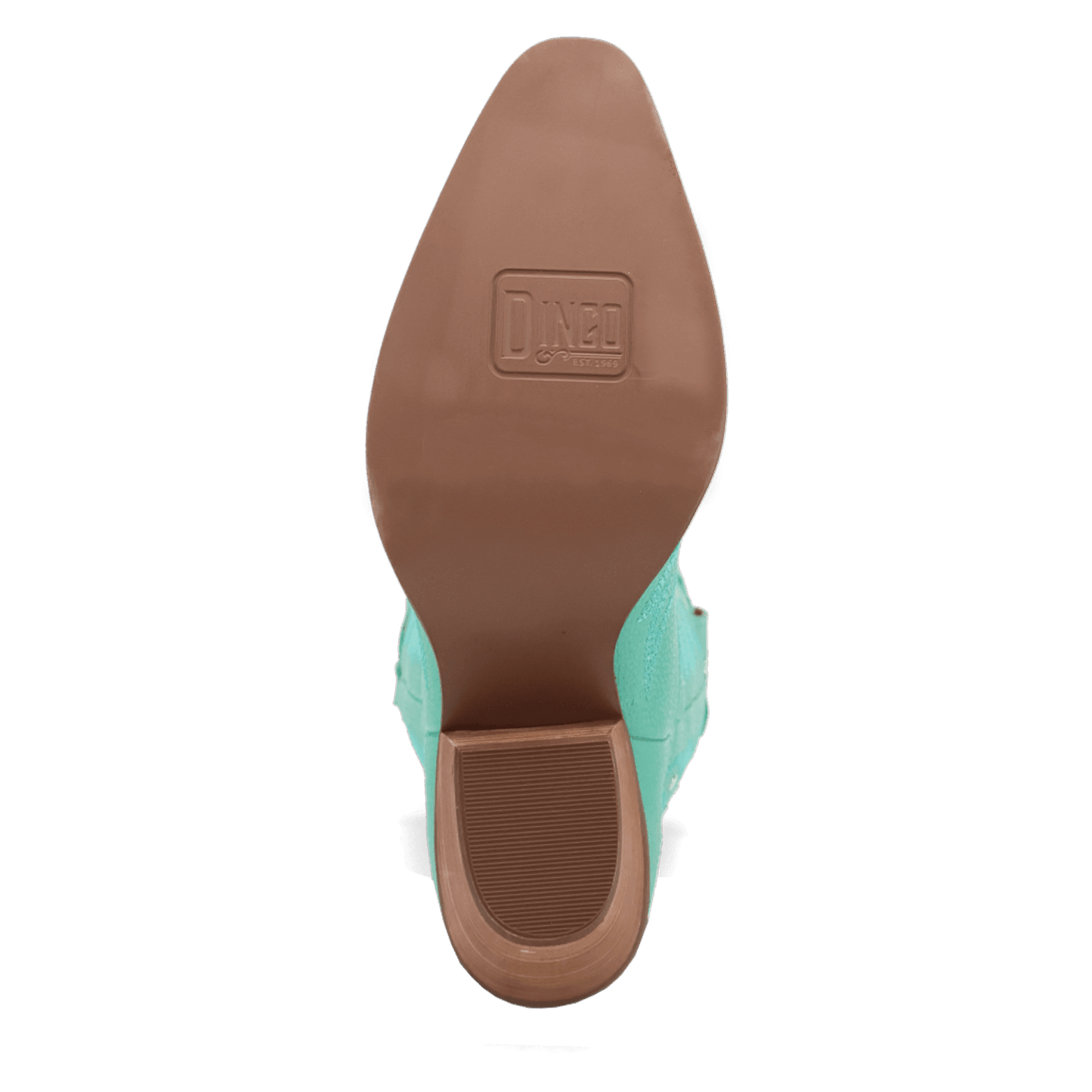 PRODUCT SHOT PRETTY 'N  PINK LEATHER BOOT AT OUTSOLE ANGLE