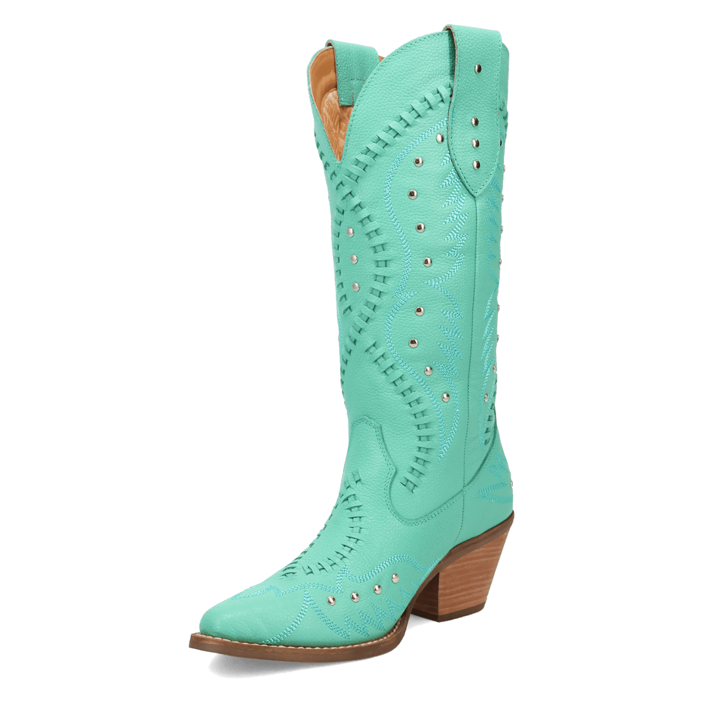 PRODUCT SHOT PRETTY 'N  PINK LEATHER BOOT AT 225 DEGREE ANGLE