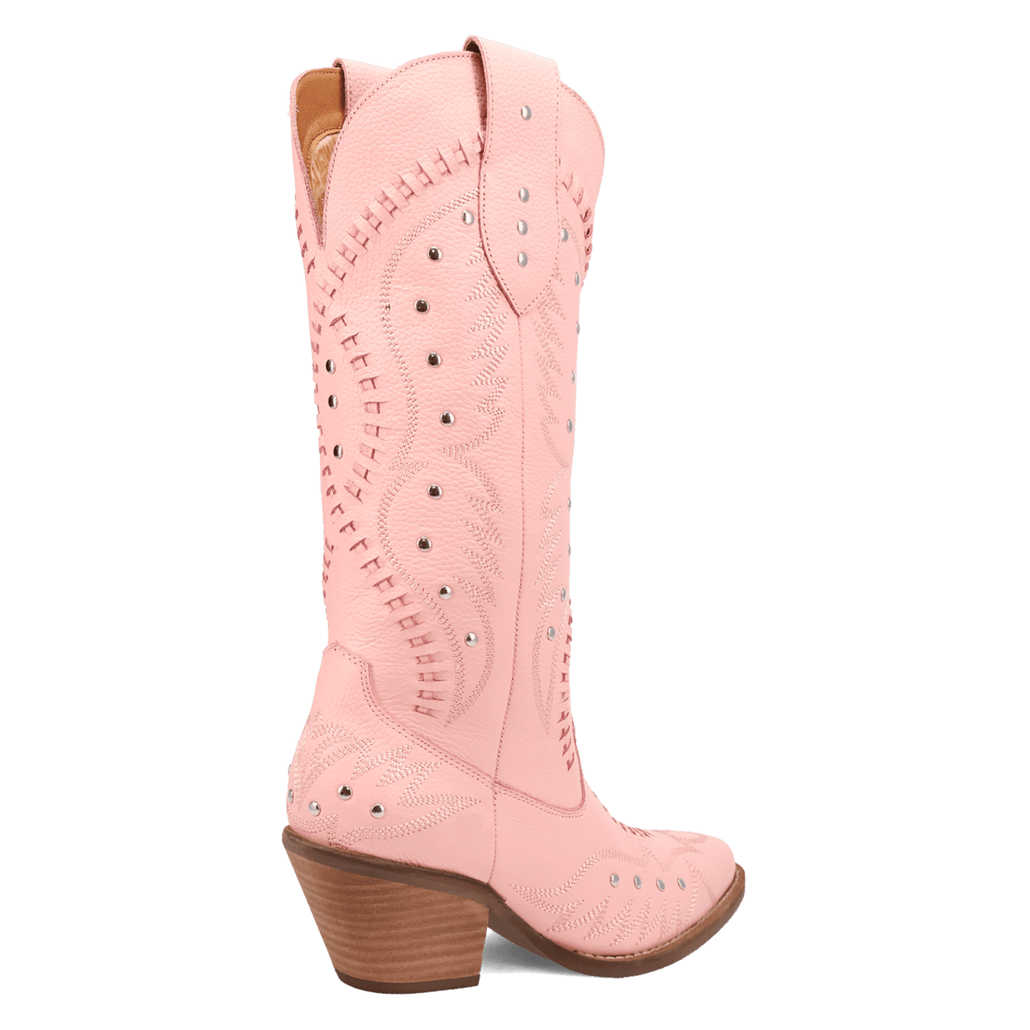 PRODUCT SHOT PRETTY 'N PINK LEATHER BOOT AT 315 DEGREE ANGLE