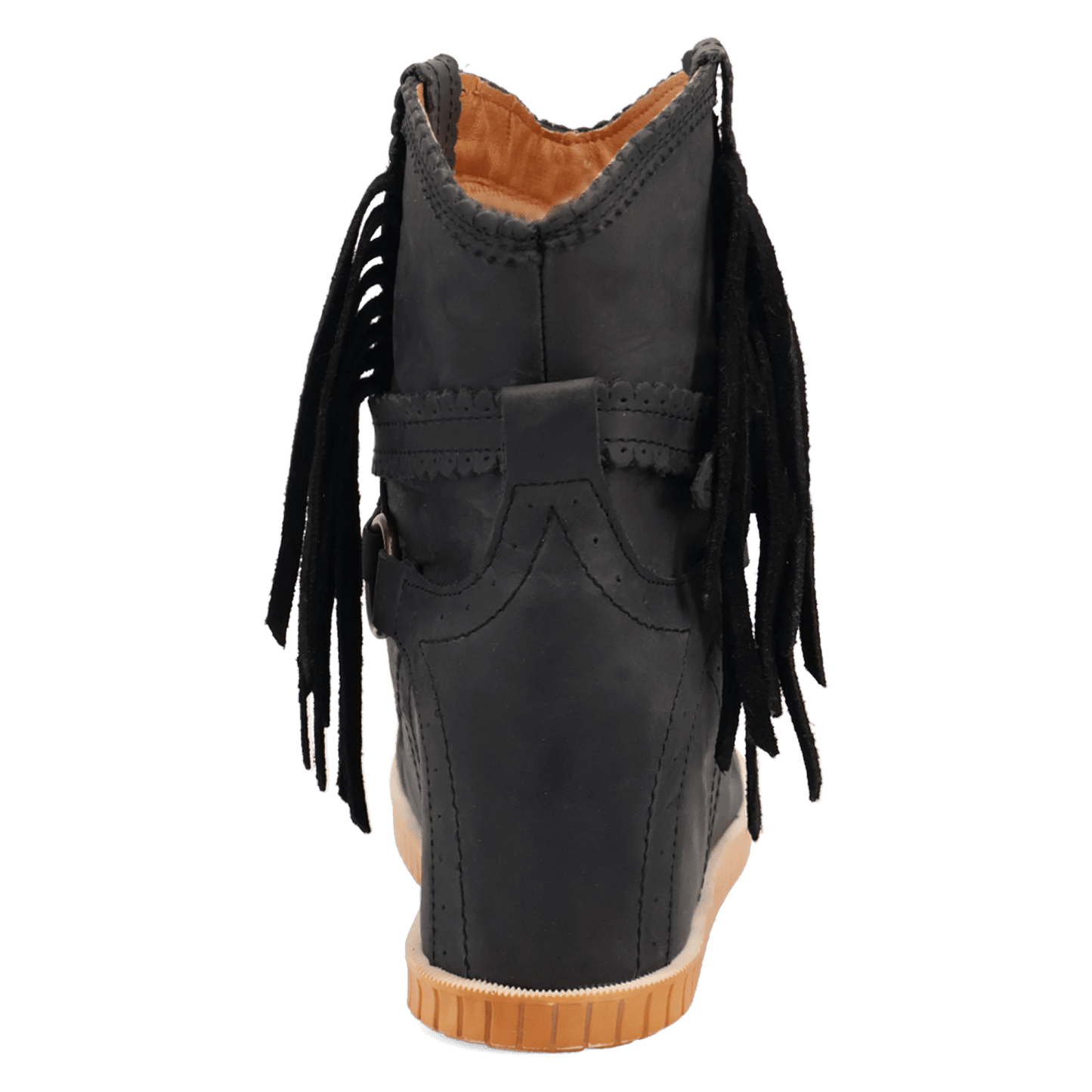 PRODUCT SHOT MONTAUK LEATHER BOOT AT 180 DEGREE BACK ANGLE