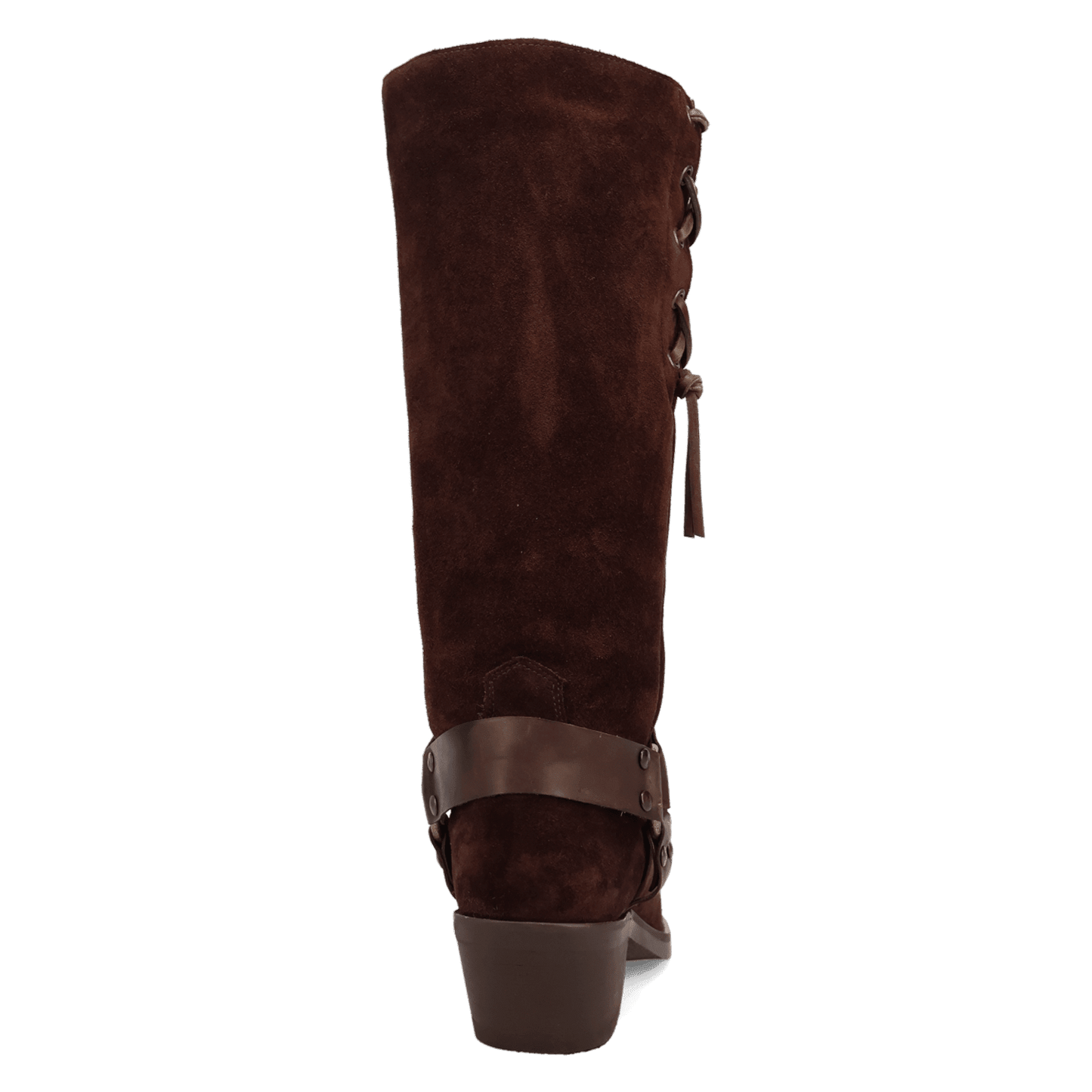 PRODUCT SHOT BRONCO SUEDE LEATHER BOOT AT 180 DEGREE BACK ANGLE