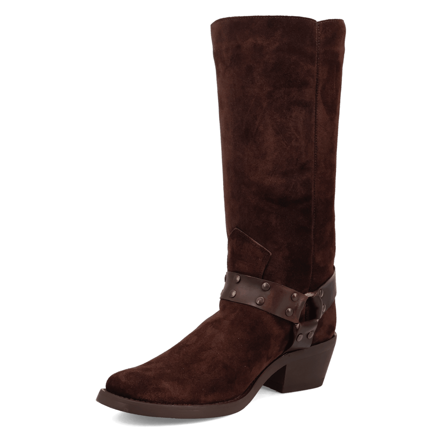 PRODUCT SHOT BRONCO SUEDE LEATHER BOOT AT 225 DEGREE ANGLE